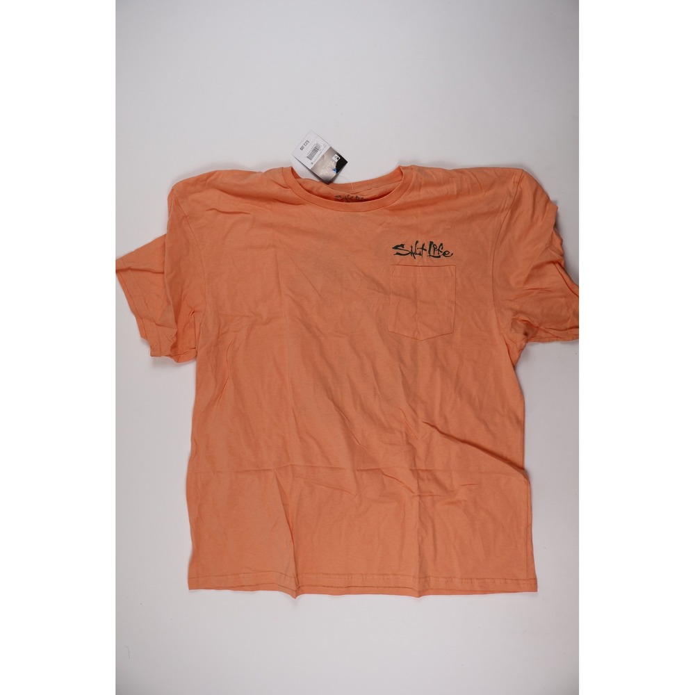 Salt Life T Shirt Happy Hour Skull Graphic Orange 2XL NWT